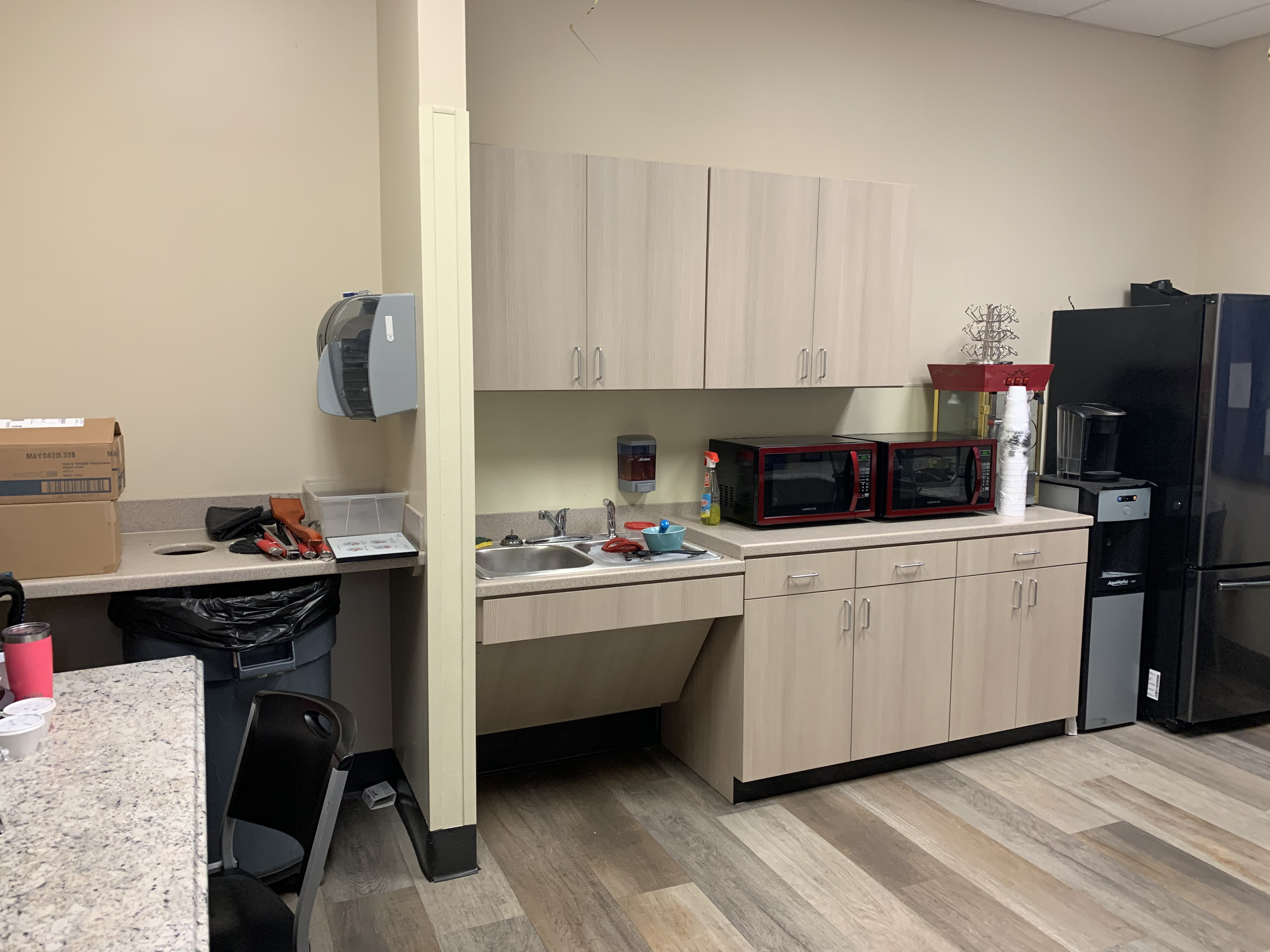 Break room after